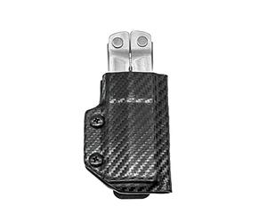 Clip & Carry Kydex Multitool Sheath for the Leatherman Bond - Made in USA - EDC Multi Tool Sheath Holder Holster Cover - Carbon Fiber Black