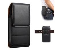 Clip Case for iPhone 11,12,13,15,14, 16 Pro Max - Leather Mobile Phone Holder Belt for Men - 6.9 Inch Belt Holster with Magnetic Card Slot for Samsung A53,A34,A52,S25,S24,S23,S22,S21 Ultra, Black