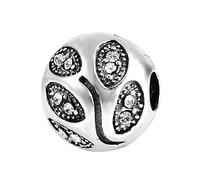 Clip Charm 925 Sterling Silver Spacer Beads Lock Stopper Beads fit 3mm Bracelets (Leaf Clip)