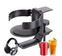 Clip Cup Holder Desk - Hooks Hanging Towel | Aluminium Alloy Suction Hook Inside Shower | Adjustable Drink Mount Support Hydro Flasks | Tumbler Water Bottle Drink Holder Stand for Office Gaming
