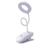 Clip Desk Lamp Desk LED Lamp Wireless 360 degree Adjustable 8Watts 3rd Gear dimming with USB Charger meet with different space and use for bed lamp (3Light adjustable,White,Warm,Warm white)