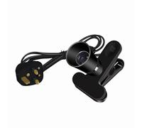 Clip Desk Lamp Holder B22, BC Bayonet Bulb Holder Clip on Light UK Plug 2M Cable, Portable Light Bulb Socket with Switch Reading Light for Table Bedroom Office Garage, 1 Pack (Black)