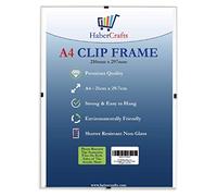 Clip Frame A4 Size Frameless Picture Frame Photo Poster Certificate with Crystal Clear Non Glass Shatter Resistant Safety Styrene Perspex Ready to Use (A4 Size - 210mm x 297mm - Pack of 1)