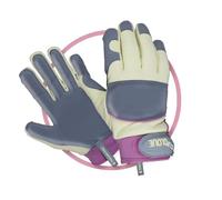 Clip Gloves Ladies Leather Palm Soft & Supple Medium Duty Gardening Size: Medium
