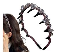 Clip Headband, Retro Non-Slip Wide Beaded Headband, Fashionable Headband, Elegant Hair Bands for Daily Use, Gym, Travel, Summer, Music Festivals, Parties