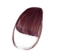 Clip-in Bangs,100% Natural Real Human Hair,Wispy Bangs Forehead Hair Extensions,Air Bangs,Fringe Wig Hairpieces for Women Black Brown Red Blonde Wine Red