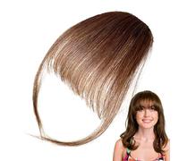 Clip In Bangs - Clip on Bangs for Women | Multi-Colors Real Human Hair Wig Women Bangs with Temples Hairpieces | Fake Bangs Hair Clip Hair Extensions for Photography, Dating(E)