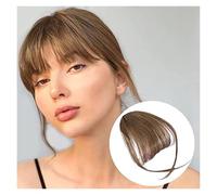 Clip in Bangs Extensions Wispy Bangs Fringe Hairpieces for Women Clip on Air Bangs Flat Neat Bangs Hair Extension for Daily Wear Hair Extensions for Daily Wear(Light Brown)