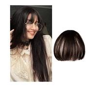clip in bangs for women Clip in Bangs Fake Invisible Synthetic Bangs Front Fringes One Piece Straight Clip in Hair pieces Hair Extensions 3D-neat Flat Air Bangs Fake Hair Accessories Bangs Hair (Siz