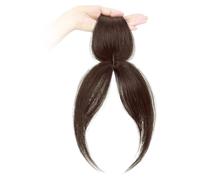 Clip in Bangs Side Parted Hair Toppers for Real Human Hair 360° Cover Pieces Wispy Fake Bangs Clip in Hair Extensions for Women Daily Wear Dark Brown Dark Brown