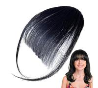Clip In Bangs Wispy Bangs Hairpieces Human Hair Fringe HāirExtensions For Women With Temples Daily Wear Covers Thinning Hair Dating Photography Sisters Girlfriend | Air Bańgs