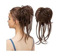 Clip in Claw Chignon Daily Synthetic Elastic Curly Messy Bun Hairpieces Scrunchie Black Blonde Brown Natural Fake Hair Chignon Band Updo Donut Tousled Messy Bun Hairpiece(8B)