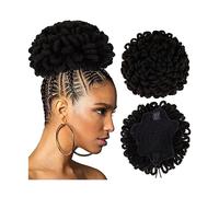 Clip in Claw Chignon Dreadlock Bun Afro High Puff Drawstring Ponytail Hair Bun Hairpieces Faux Locs Clip In Ponytail Extensions Synthetic Hair Buns Pieces for Black Women Ponytail Hairpieces (Color