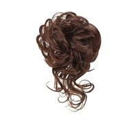 Clip in Claw Chignon Hair Wig High-Resilience Elastic Band Easy Care Anti-slip Breathable Dress Up Natural Look Heat-friendly Chignon Wig for Party Tousled Messy Bun Hairpiece(Bruin)