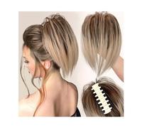 Clip in Claw Chignon Messy Bun Hair Piece Claw Clip in Hair Buns Hair Piece for Women Straight Short High Ponytail Extension Tousled Updo Faux Hair Tousled Messy Bun Hairpiece(Q51-12H24)