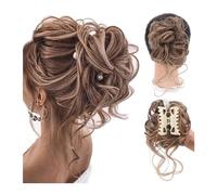 Clip in Claw Chignon Messy Bun Hair Piece Tousled Updo H air Extensions With Elastic Hair Bands Curly Hair Bun Scrunchie for Women Girls Tousled Messy Bun Hairpiece(Q10 12H24)