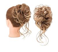 Clip in Claw Chignon Synthetic Curly Elastic Band Chignon Donut with Braids Scrunchies Messy Bun Hair Updo Hairpieces Extensions for Women Tousled Messy Bun Hairpiece(5)