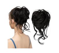 Clip in Claw Chignon Synthetic Messy Bun Elastic Hairpieces Curly Scrunchie Black Brown Daily Chignon Band Updo Donut Natural Fake Hair For Women Tousled Messy Bun Hairpiece(2)