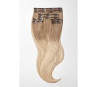 Clip in Extensions - luxury Quality - maximum volume 8 pieces 18 Inch - T18/24 ombre dark natural blonde ash & light ash blonde