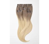 Clip in Extensions - luxury Quality - maximum volume 8 pieces 18 Inch - T8/26 ombre hazelnut brown & golden honey blonde
