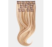 Clip in Extensions - luxury Quality - maximum volume 8 pieces 22 Inch - M14/1001 mixed intense natural dark ash blonde & platinum blonde