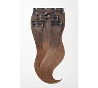 Clip in Extensions - luxury Quality - maximum volume 8 pieces 22 Inch - T6/12 ombre chocolate brown & light golden brown