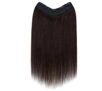 Clip in Extensions Real Human Hair, One Piece 5 Clips Hairpieces Soft Silky Straight,V Shape Invisible Hairs Extension(Dark Brown,18inch 70g)