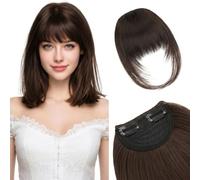 Clip-In Fringe Bangs Hair Extensions with Breathable Mesh Base & Secure Combs for Instant Hairstyle Change - 3D Wispy Layered Design with Tapered Side Temples for Natural Face-Framing