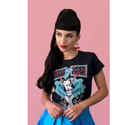 Clip-in fringe hairpiece/clip-in micro-bangs, thick, straight retro rockabilly style: Ida black #1b