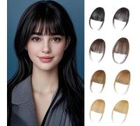 Clip-in Fringe, Wispy Pony with Temple Hair Pieces, Bangs Hair Extensions, Hairpiece Clip, Pony Extension for Women in Everyday Use (Airy Fringe Midnight Sebenwood)