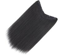 Clip in Hair Extension Black V-shaped 60cm High Temperature Fiber | Natural Looking Straight Style, Skin Friendly Finish, Women for Halloween Party and School Use