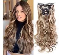 Clip In Hair Extensions 8 Piece 20" 22" 24" inch 18 Clip In Hair Curly Carmel Blonde Curly Hair Extensions Soft 150g Like Humman Hair Golden - Modaleo (L 20" 150g 8 Pcs)