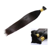 Clip in Hair Extensions Human Hair, 100G One Piece Clip in Hair Extensions Straight Hairpiece with Transparent Wire for Women(#1B,24INCH/60cm)