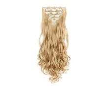 Clip In Hair Extensions Long Wavy 7 PCS, Invisible Clips Thick Hairpieces Soft Full Head Synthetic Fiber for Women, 22 Inch Quick to Wear(18)