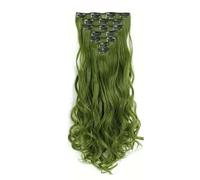 Clip In Hair Extensions Long Wavy 7 PCS, Invisible Clips Thick Hairpieces Soft Full Head Synthetic Fiber for Women, 22 Inch Quick to Wear(2609)