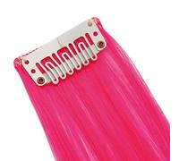 Clip in Hair Extensions - Neon Pink - Straight - 20in - Full Head - 8 Pcs 130g - Heat Resistant Hair Piece