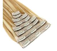 Clip in Hair Extensions Straight Real Human Hairs for Women， 8pcs Per Set with 18 Clips Double Weft(8-613,22inch)