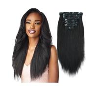 Clip in Hair Extensions Straight Remy Human Hair Clip in Hair Extensions, 7pcs Clip in Hair Extensions 12-26 Inch Jet Black Real Human Hair Thick Clip in Hair Extens,120g/Set-16inches