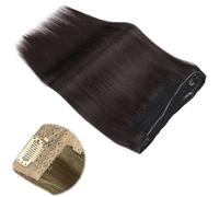 Clip in Hair Extensionshuman Hair, One Piece Clip in Hair Extensions with Invisible Fish Line for Women Straight Hair 100G(#1B,12INCH/30cm)