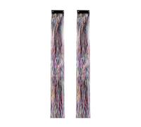 Clip-in Hair Tinsel Extensions, 50cm Glitter Strands, Party Decor | PET Material, Secure Clips, Vibrant Shine, Parties, Festivals, Cosplay, Easy Apply Multicolor