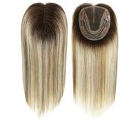 Clip in Human Hair Topper, Human Hair 30Cm/12Inch Long Straight Hair Pieces with 4 Non-Slip Clips for Women with Thinning Hair(#4/BC/SA 12inch)