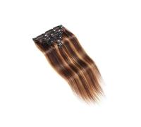 Clip in Straight Hair Extensions for Women Brazilian Virgin Human Hair Extension with 18 Clips Double Lace Weft 100 g Wear and Go(22inch)
