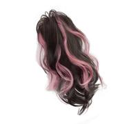 Clip In Synthetic Ponytail Hair Extension Waterfall Claw With Bold Colored Highlight For Active Lifestyles Easy To Use Clip In Hair Extensions