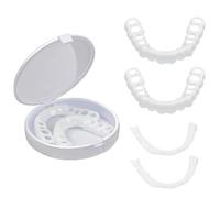Clip in Veneers Instant Dentures Top & Bottom Set - Adjustable Snap On Fake Teeth Kit for Men/Women, Regain Confident Smile with Comfortable Whitening Temporary Teeth