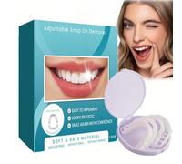 Clip in Veneers Teeth,False Teeth Set for Adults,Temporary Adjustable Dentures Top and Bottom,Snap on Fake Teeth & Fake Braces,Cosmetic Veneers Teeth Straightening Kit,for Men and Women,Easy Use