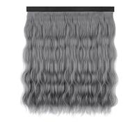 Clip-In Wig Piece Water Wave Long Curly Hair 55cm Detachable Hair Extension for Hats Multiple Colors(Grey)