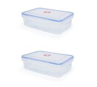 Clip Lock Lid Air Tight Rectangle Plastic Food Storage Container Lunch Box 500ml (2)