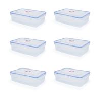 Clip Lock Lid Air Tight Rectangle Plastic Food Storage Container Lunch Box 500ml (6)
