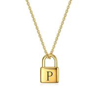 Clip Lock Necklace Personalized Lock Necklace Engraved Padlock Initial Necklace Minimalist Lock Necklaces Gift for Her