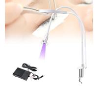 Clip Nail Art Table Light Gooseneck Lamp, 5W LED Lash Light with Foot Pedal Switch, G-Type Clamp Up To 7.5Cm, Curing Time 1-3S, Spot Size Adjustment, Portable Nails Eyelash Dryer,White